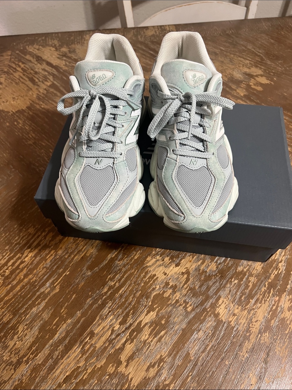 New Balance Women's Mint Green and Gray Sneakers - Picture 3 of 4